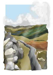 Kronkelend bergpad