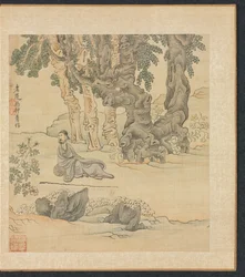 Schilderijen naar Oude Meesters: Portret van Zhongqing in een landschap, 1598-1652