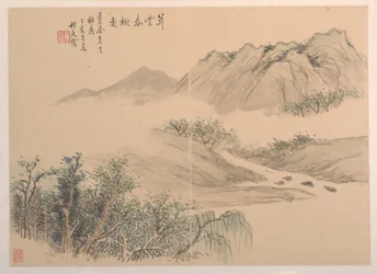 Landschap, gedateerd 1827