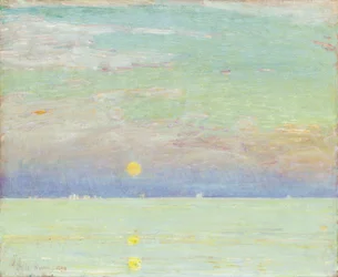 Maanopkomst bij Zonsondergang, Cape Ann