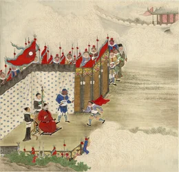 Chinese prins ontvangt koerier, ca. 1820