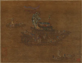 Een koninklijke prauw op zee, Ming of Qing-dynastie