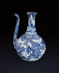Blauw-witte kraak granaatappelkan beschilderd met vogels en bloemen, Wanli, 1580-1600 (porselein)