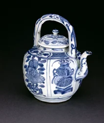 Blauw-witte kraak wijnpot, Wanli, 1590-1610 (porselein)