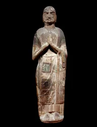 Chinese kunst: standbeeld dat een kasyapa, monnik discipel van Boeddha, voorstelt. Sui-dynastie (581-618 na Christus). Parijs, Guimet Museum, Museum voor Aziatische Kunsten.