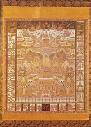 Kshitigarbha, rechter van de hel, uit Dunhuang, provincie Gansu