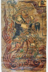 Pelgrim monnik, miniatuur, Dunhuang, Chinese beschaving, 9e eeuw