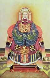Portret van Tzu Hsi, de keizerin-weduwe
