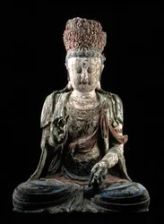 Grote zittende bodhisattva met opgeheven handen, Jin-dynastie (1115-1234)