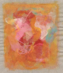 Abstracte compositie I, 2023 (gemengde techniek - acrylinkt, houtskool op linnen)