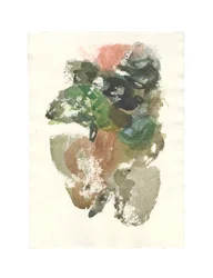 Abstracte compositie, organische serie, 2022 (aquarel, gouache  houtskool op 320gsm handgeschept aquarelpapier)