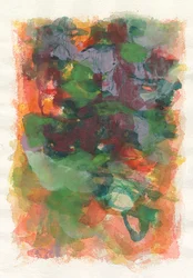 Abstracte compositie, serie Play, 2021 (aquarel, gouache  houtskool op aquarelpapier)