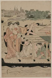 Boottocht op de Sumida-rivier, late jaren 1780