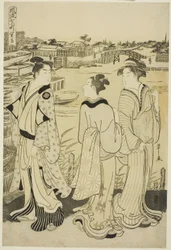 Ono no Komachi bij de Seki Tempel, uit de serie De Modieuze Zeven Komachi (Furyu nana Komachi)