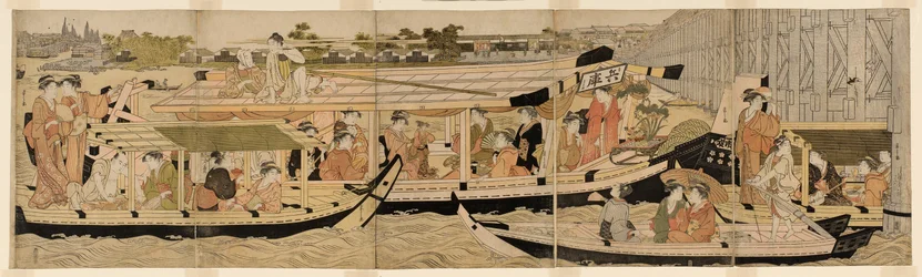 Pleziervaartuigen op de Sumida Rivier