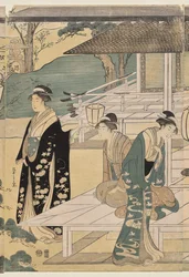 Het Matsukaze Hoofdstuk van het Verhaal van Genji (uit de serie Het Verhaal van Genji in Elegante Moderne Kleding)