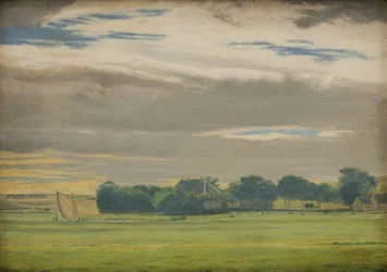 Landschap bij de Stad Skive met Skivehus Landhuis, Jutland