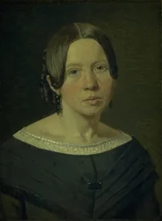Portret van de schoonzus van de kunstenaar Johanne Elisabeth Købke, geboren Sundbye