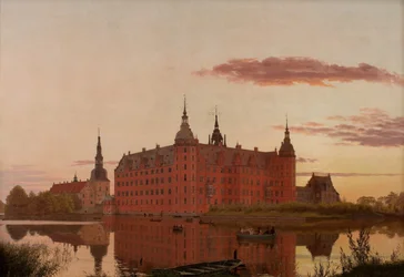 Frederiksborg Slot bij avondlicht