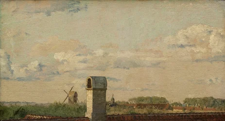 Uitzicht vanuit een raam in Toldbodvej richting de Citadel in Kopenhagen, ca. 1833