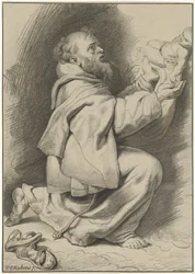 Heilige Franciscus van Assisi ontvangt het Christuskind van Maria