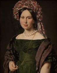 Cathrine Jensen, geboren Lorenzen, de vrouw van de kunstenaar met een tulband, 1842-1843