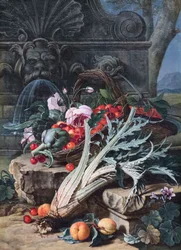 Stilleven met Romeinse mascherone