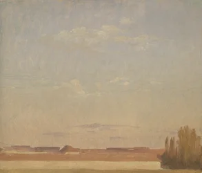 Uitzicht op de daken van een buitenwijk van Dresden