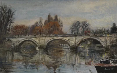 Voor altijd herfst, rode bladeren - Richmond Bridge, 2015