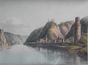Uitzicht op Oberwesel. Uit: Een schilderachtige tour langs de Rijn van Mentz naar Keulen