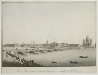 Uitzicht op de Sint-Isaacbrug in Petersburg