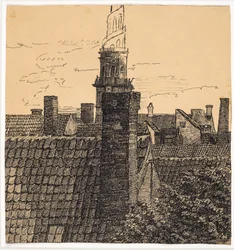 Uitzicht over daken richting Frelsers Kerk