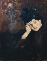 Albertine met een zwarte hoed