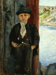 Jongen bij de huiswand, ca. 1890