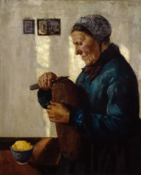Vrouw snijdt brood