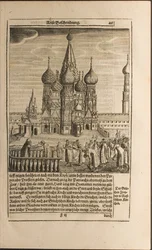 Moskou Illustratie uit Reizen naar de Grote Hertog van Muscovy en de Koning van Perzië door Adam Olea