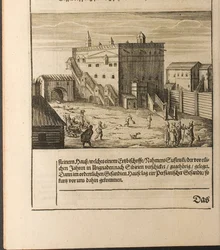 De Streltsy in Kitay-gorod Illustratie uit Reizen naar de Grote Hertog van Moskou en de Koning van