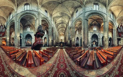 Interieur van een gotische kerk