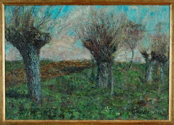 Landschap met wilgen (schilderij op doek)