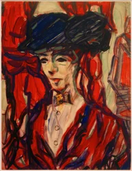 Portret van een vrouw met hoed