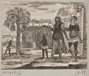 Inboorlingen voor een palmenhut