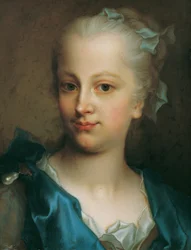 Meisje in blauwe jurk