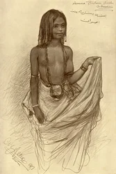 Bishari meisje, Aswan, Egypte