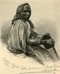 Oudere inheemse Amerikaanse vrouw, Wadsworth, Nevada, VS, 1898