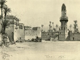 Huizen in Nagada, Egypte