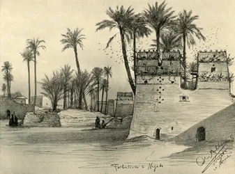 Huizen in Nagada, Egypte