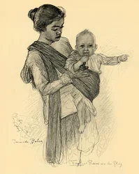 Javaanse oppas met Europees baby, Magalang, 1898