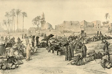 Marktplaats, Asyut, Egypte, 1898