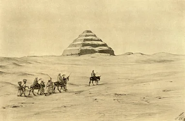 Piramide van Djoser in Saqqara, nabij Caïro, Egypte