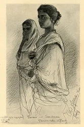 Rosama en Sandenam, Tamil meisjes, Kandy, Ceylon, 1898